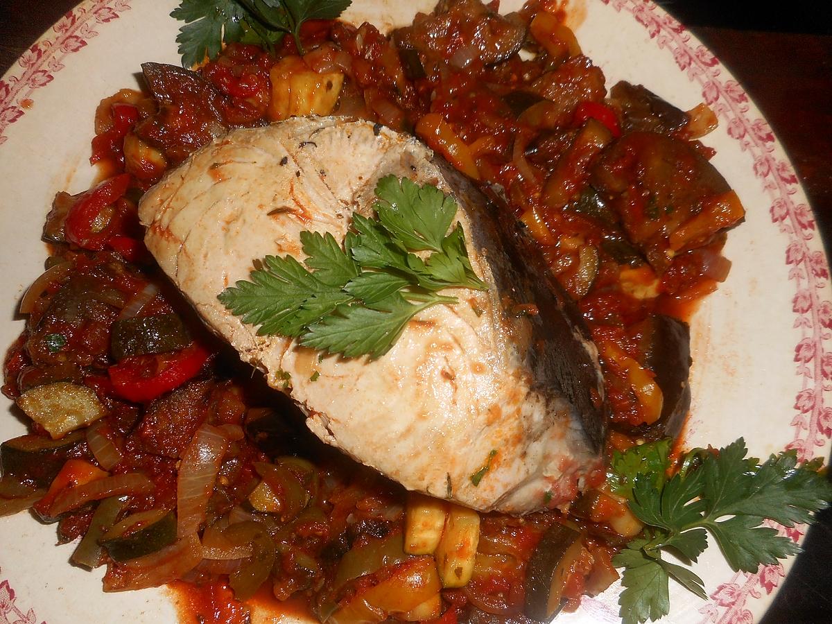 recette Pavé de thon sur lit de ratatouille