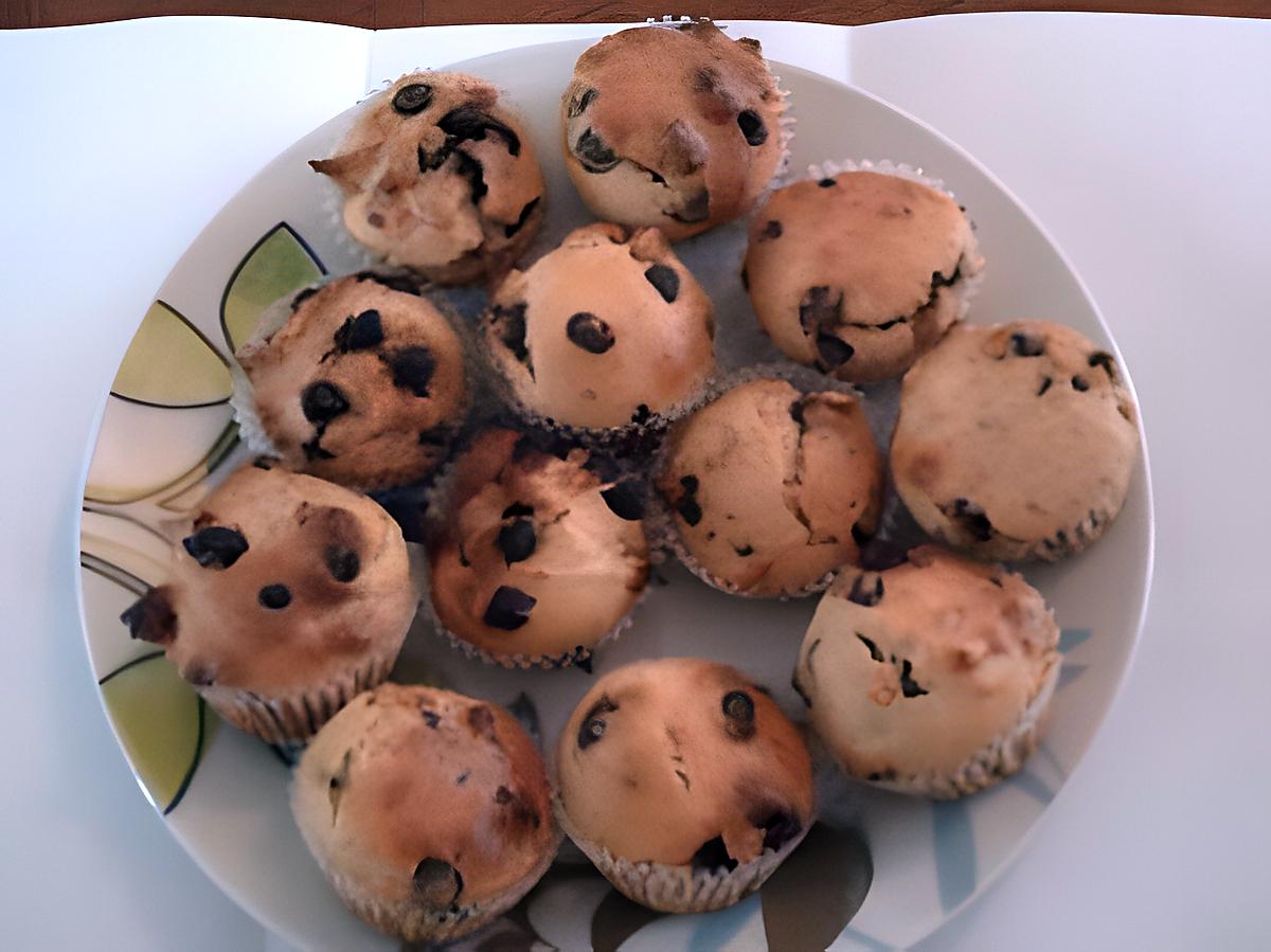 recette MUFFINS AU BEURRE DE CACAHUETES ET AUX PEPITES DE CHOCOLAT