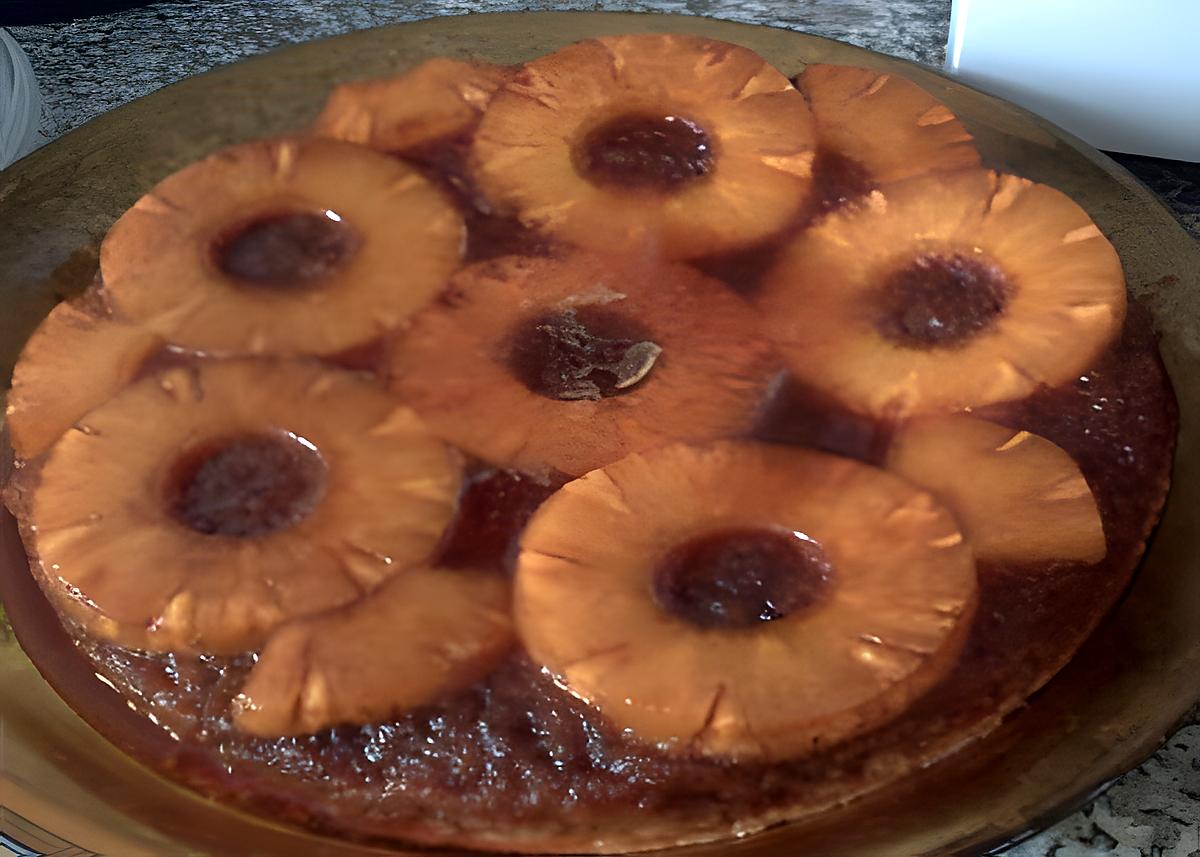 recette GATEAU ANANAS-CARAMEL  AU MICRO-ONDE