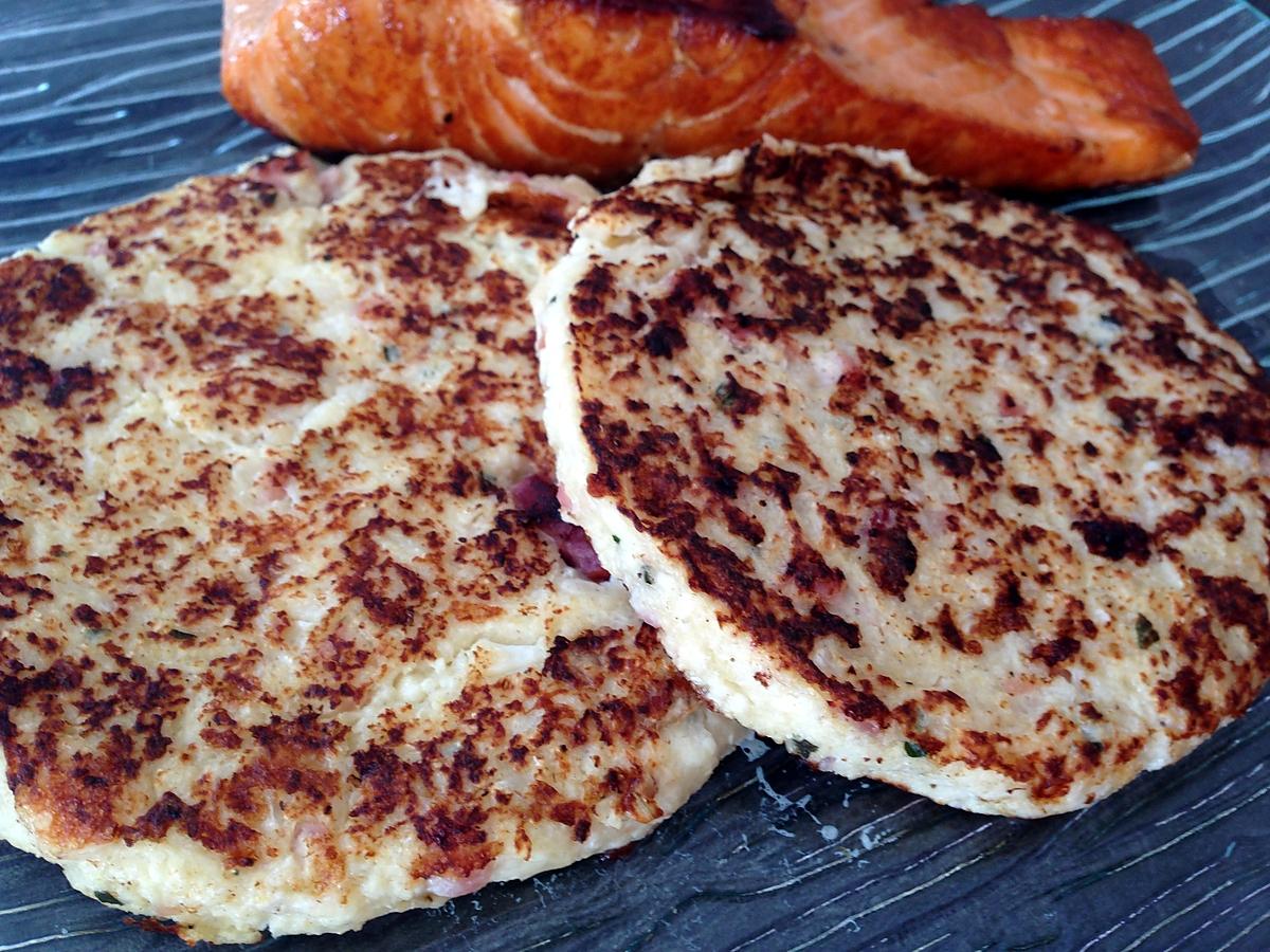 recette Röstis de chou-fleur aux lardons et tomme de Savoie