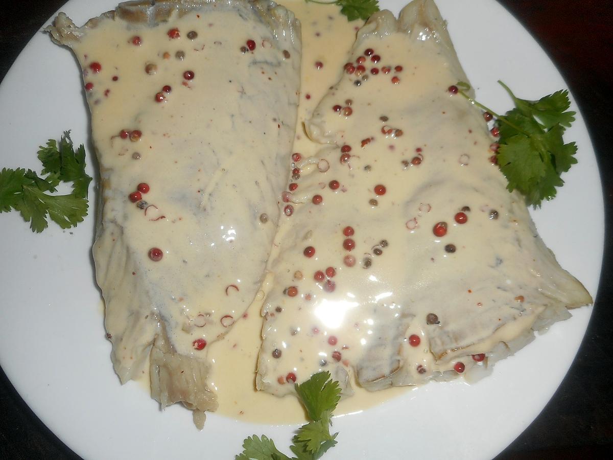 recette Filet de lieu aux baies roses