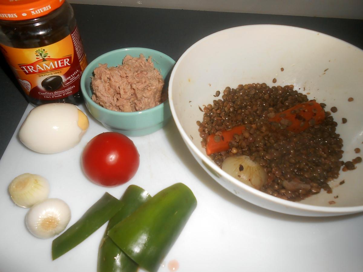 recette SALADE DE LENTILLES A LA MEDITERRANEENNE