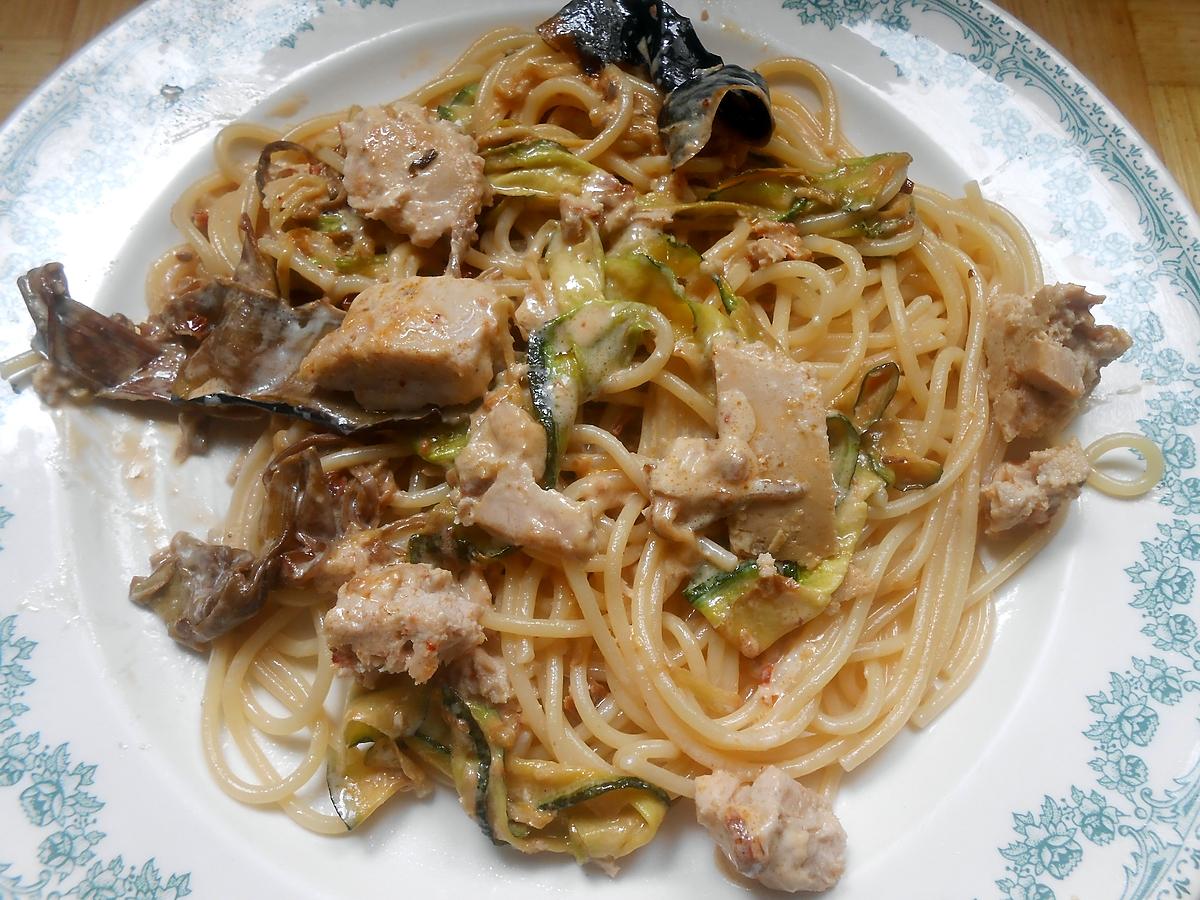 recette SPAGHETTI TAGLIETELLE DE COURGETTE ET AUBERGINE