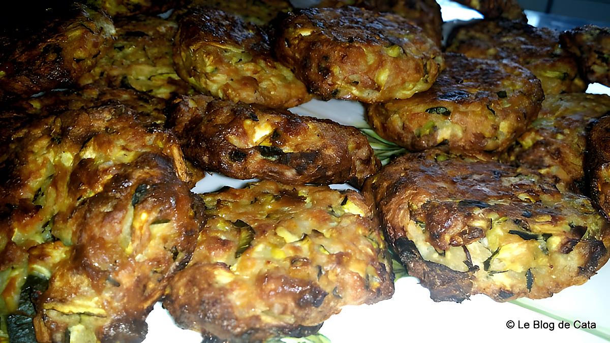 recette Galettes de courgettes,thon et feta