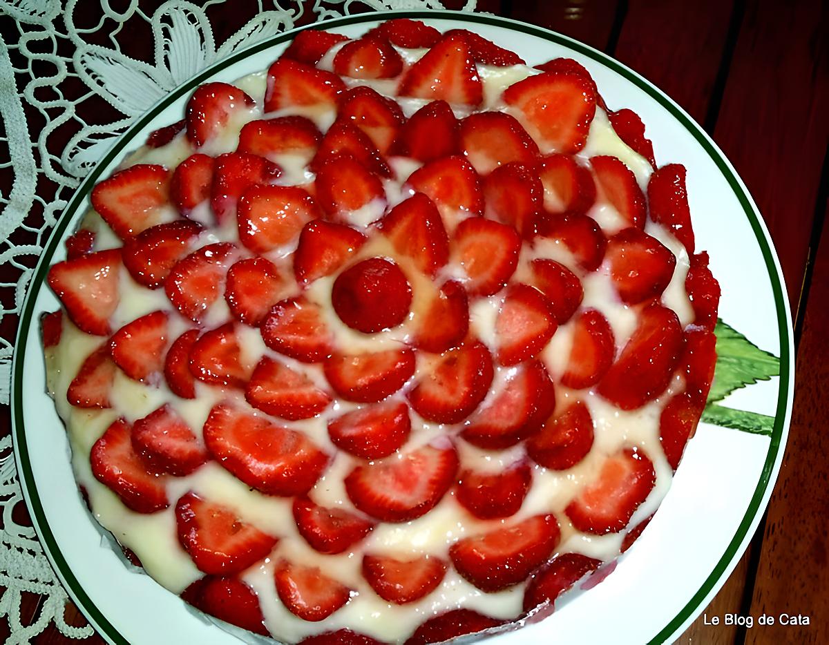 recette Tarte aux fraises et biscuits