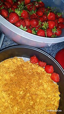 recette Tarte aux fraises et biscuits