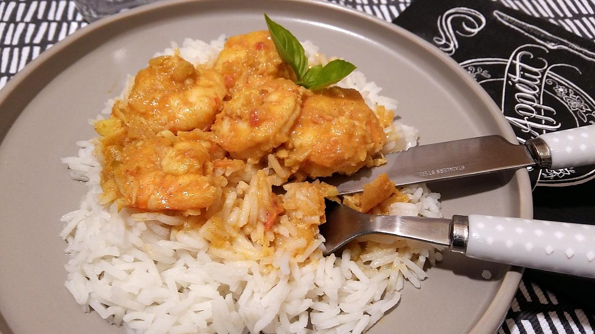 recette Gambas au Curry au Thermomix