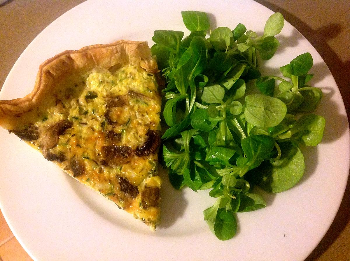 recette Tarte courgette champignons