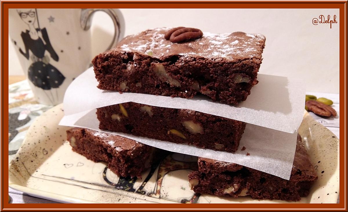 recette Brownies aux Pistaches et aux noix de Pécan