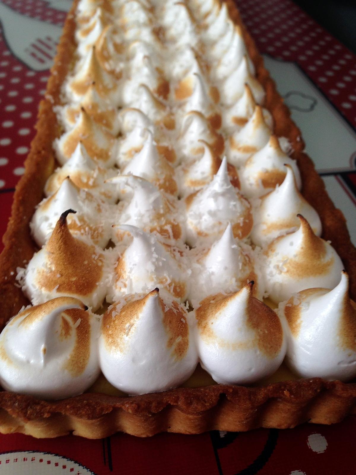 recette Tarte ananas et meringue coco