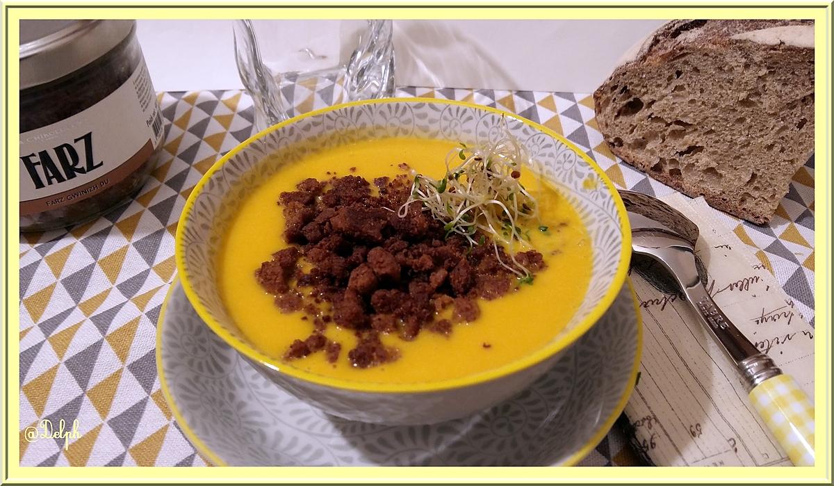 recette Velouté de Potiron, Carottes, oignons et lait de coco