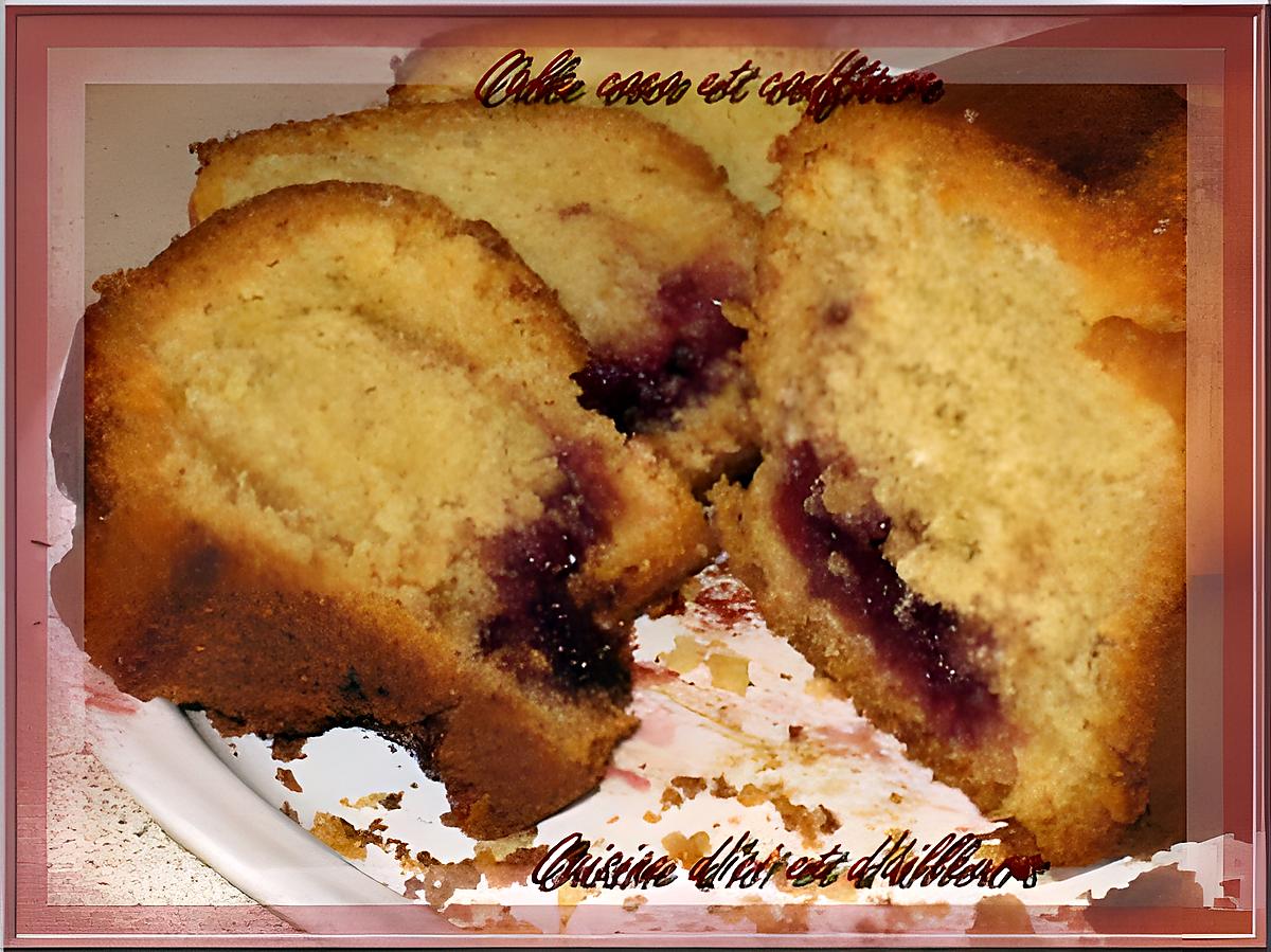 recette Cake Coco et confiture de griotte