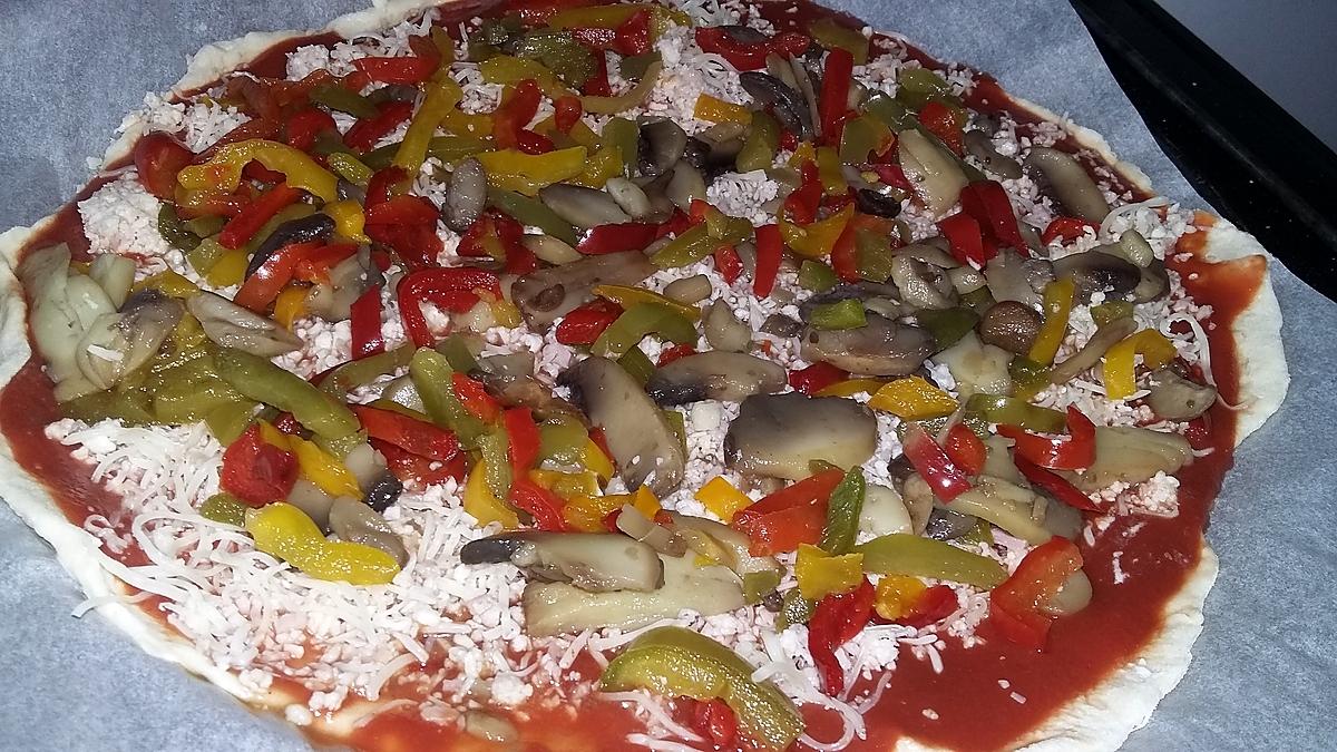 recette Pizza poivrons champignons