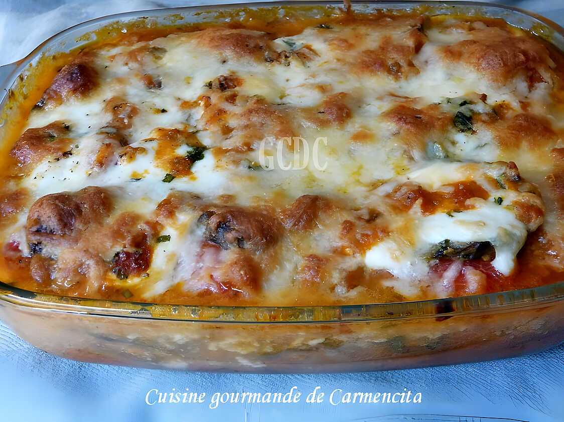 Recette de Gratin d'aubergine tomate roma et mozzarella