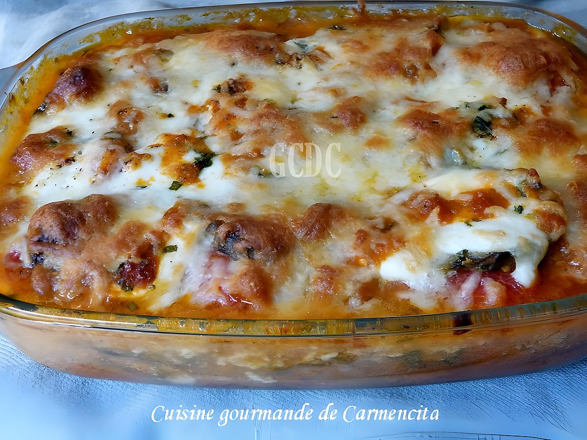 recette Gratin d'aubergine tomate roma et mozzarella