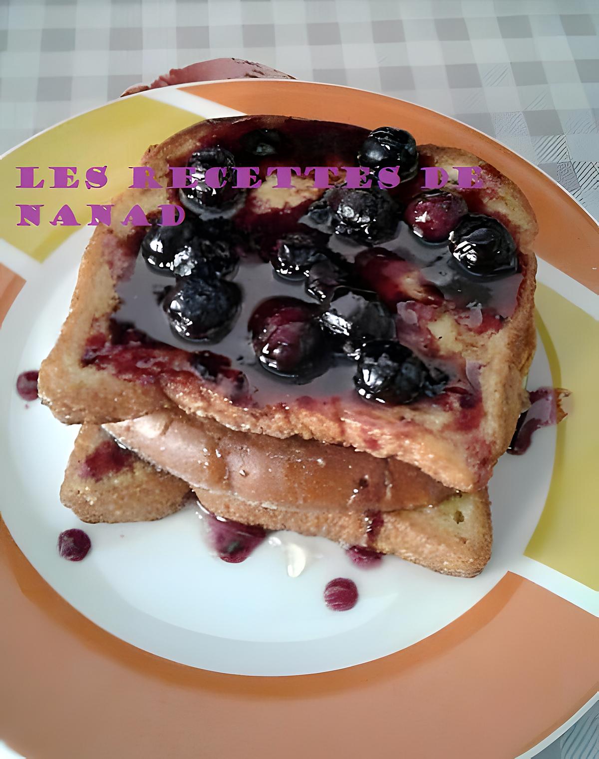 recette Brioche perdue et sa compote aux myrtilles maison