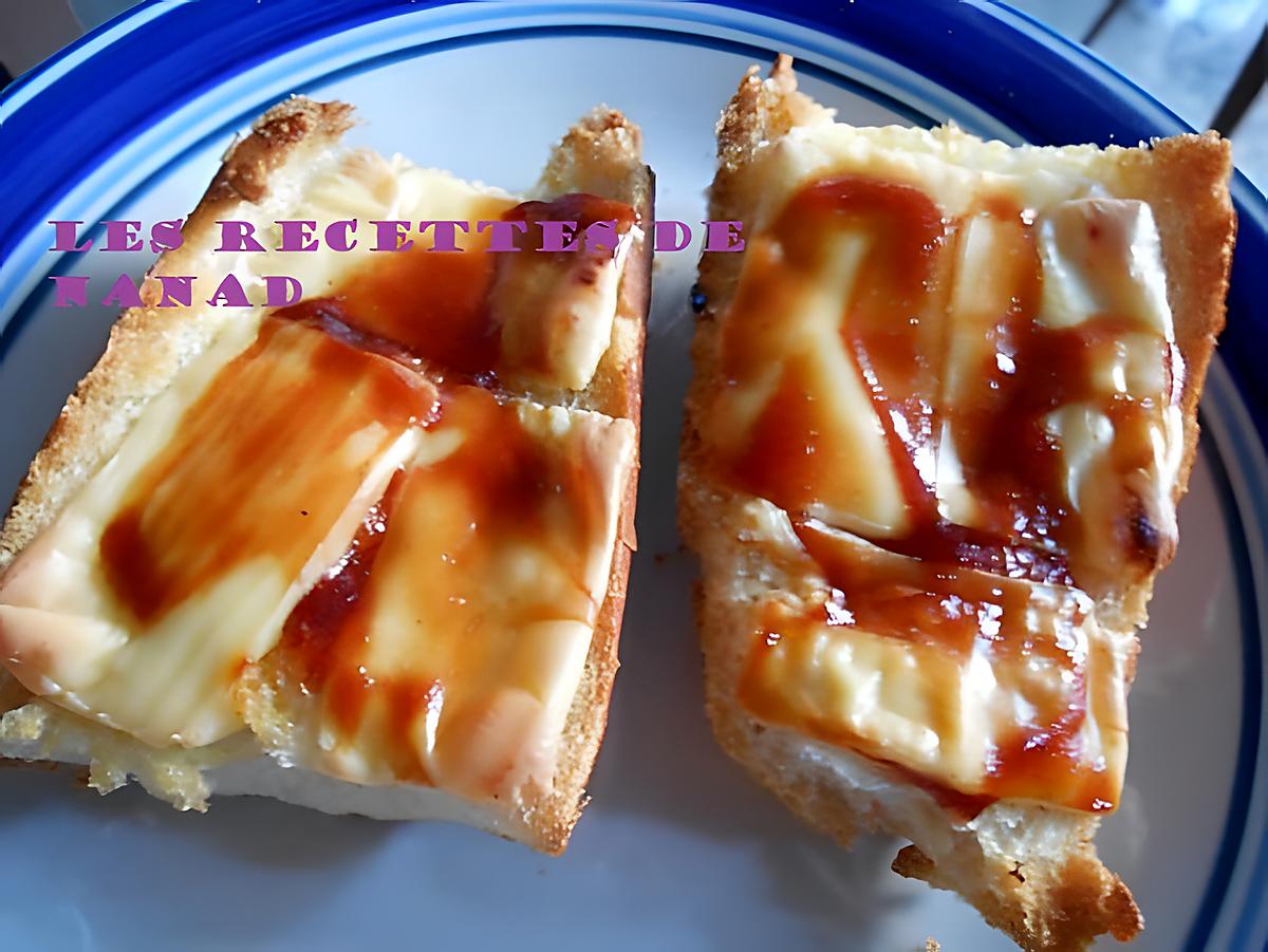 recette Tartines au fromage et ketchup de maman