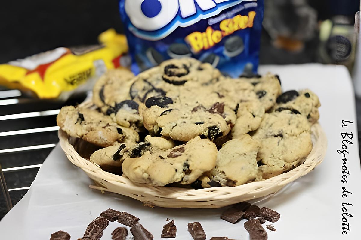 recette Gros cookies aux oreos, chocolat et noix