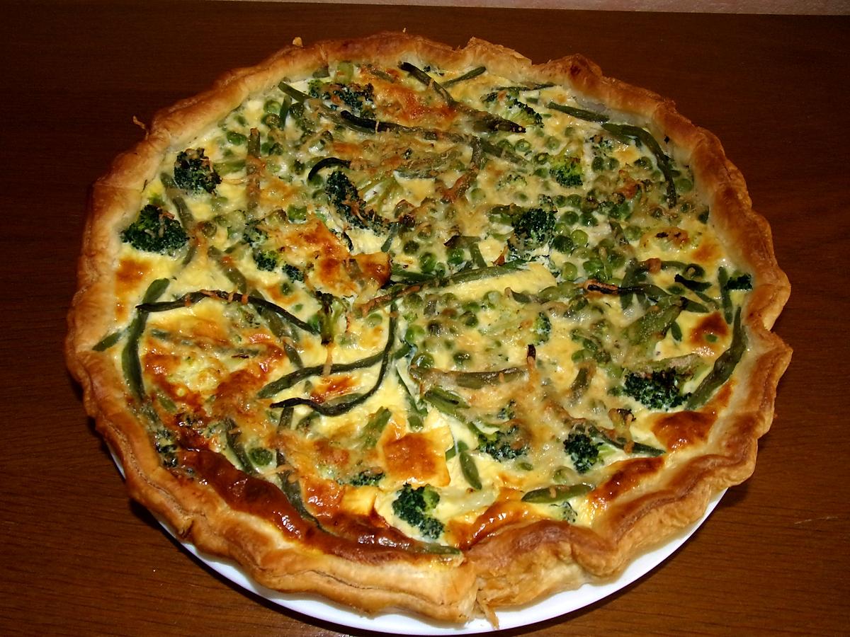 recette Quiche light aux légumes verts.