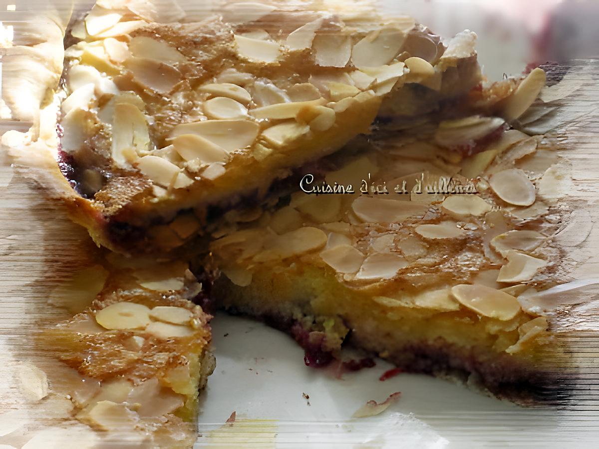 recette Tarte amandine au cassis