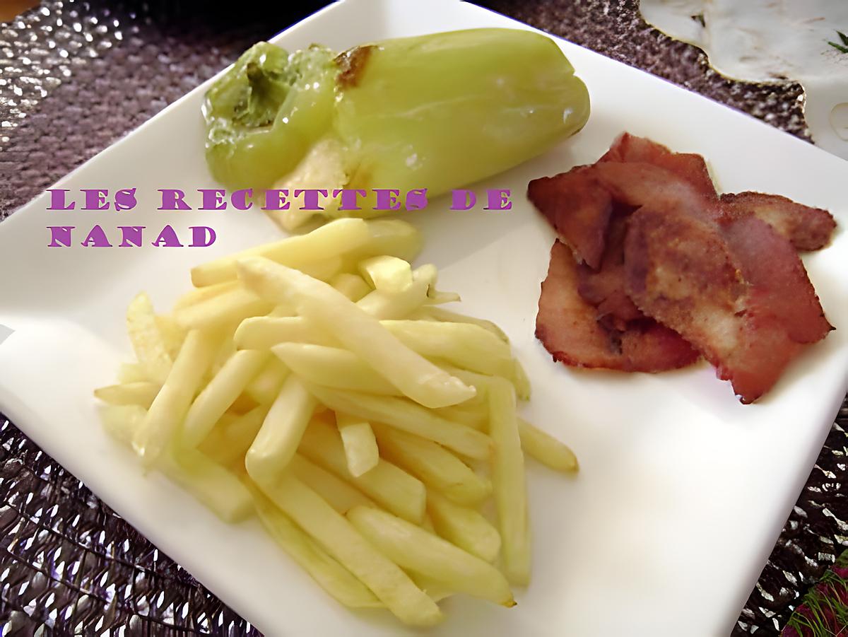 recette Piment farci, bacon, frites