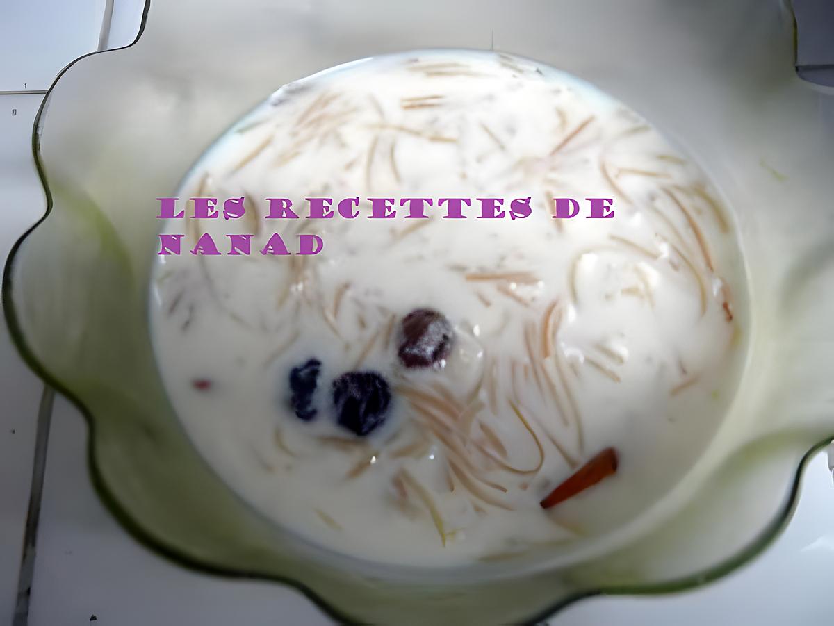 recette Vermicelle au lait à l’orientale