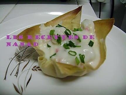 recette Verrine de crevettes et corolle de surimi