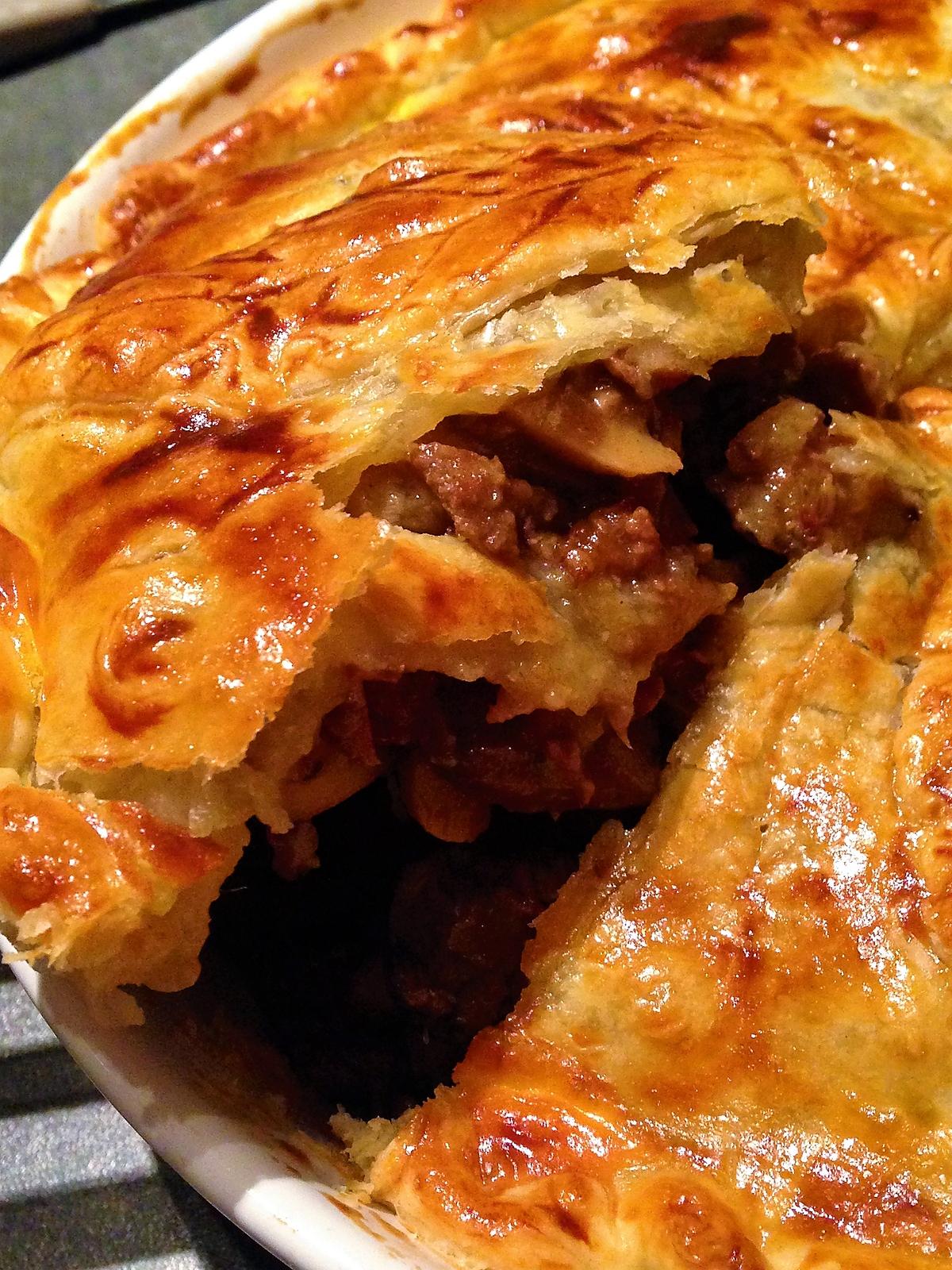 recette Steak and kidneys pie "tarte au boeuf et rognons"