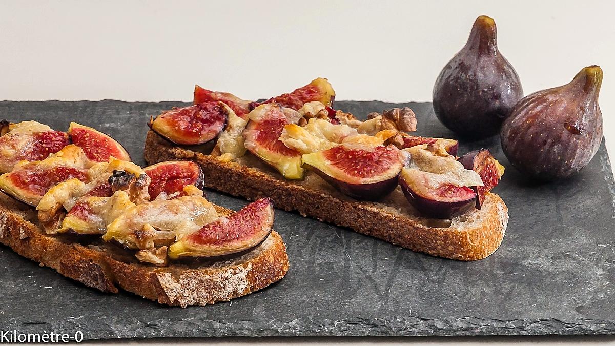 recette Tartine aux figues, noix et pecorino