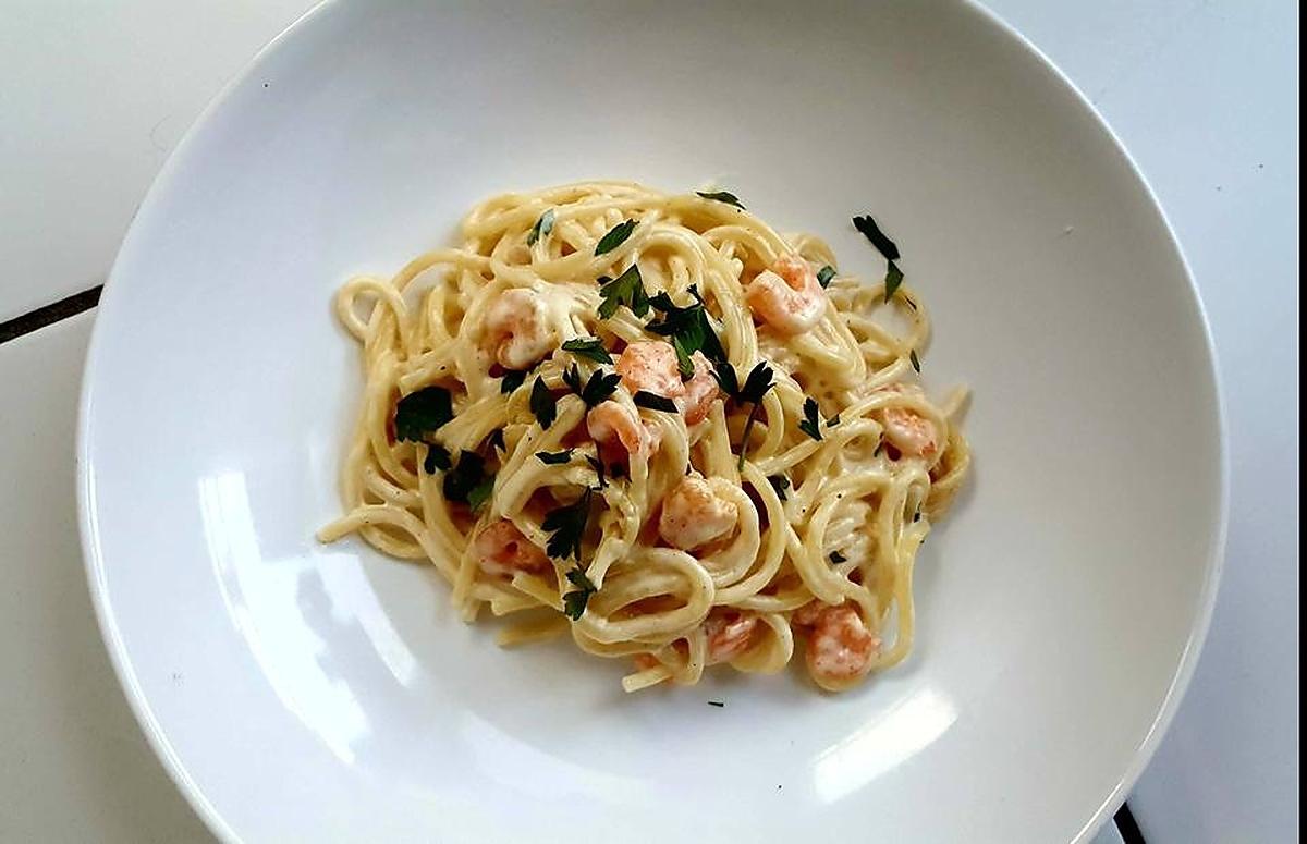 recette Spaghettis aux crevettes