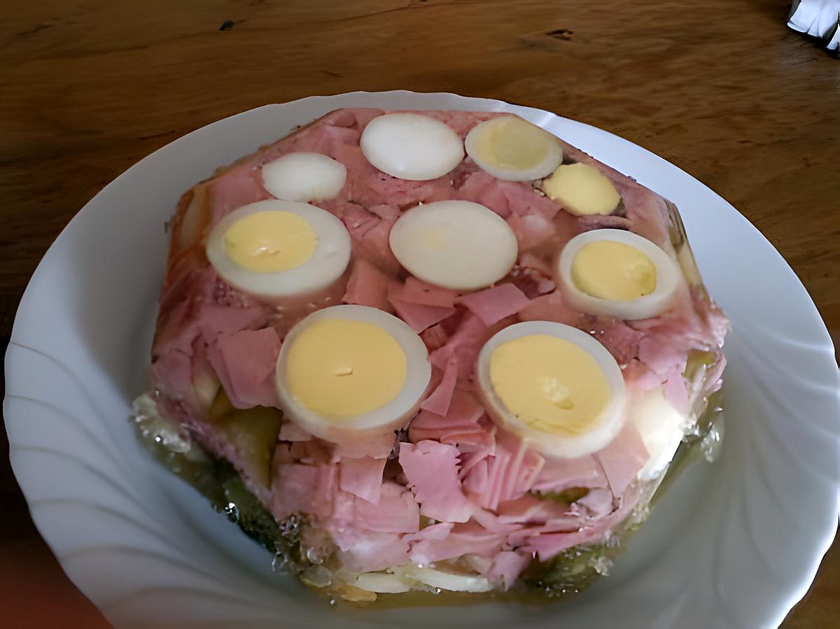 recette gelee au madere oeufs,jambon cornichon