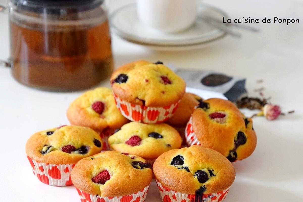 recette Muffin aux framboises, myrtilles et mascarpone