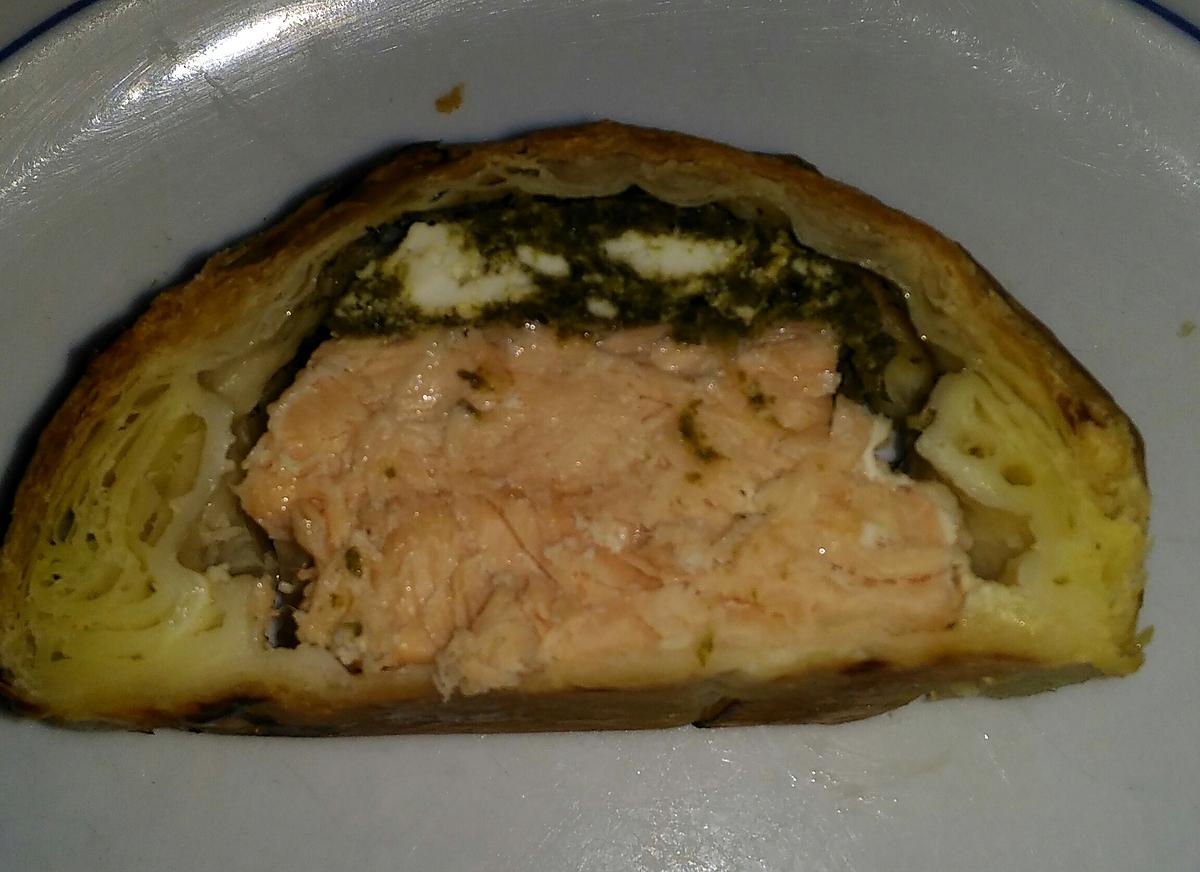 recette Saumon fanes de radis en croute