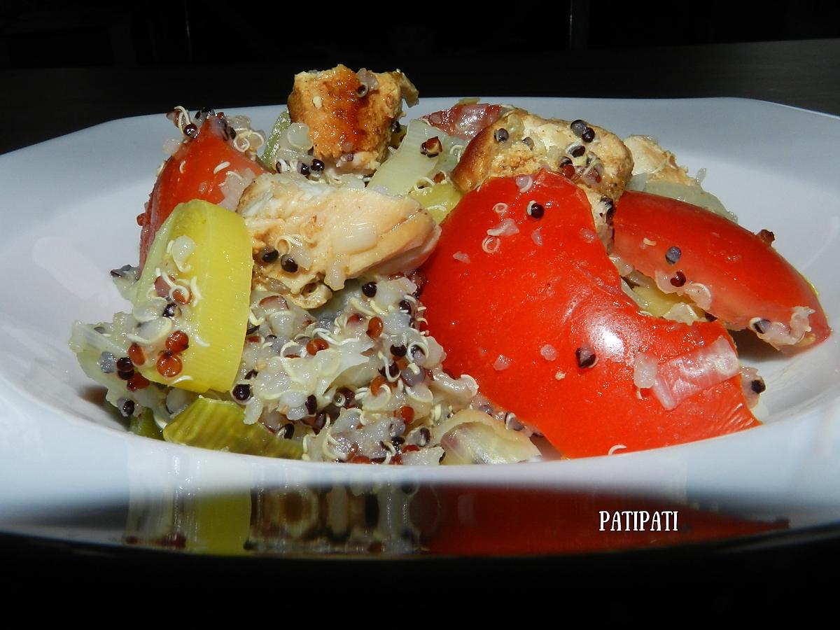 recette Ma table aspirant mon assiette de quinoa aux poireaux-tomates et poulet
