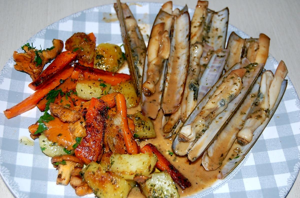 recette Poêlée de couteaux aux légumes du blog cccuisine.over-blog.com