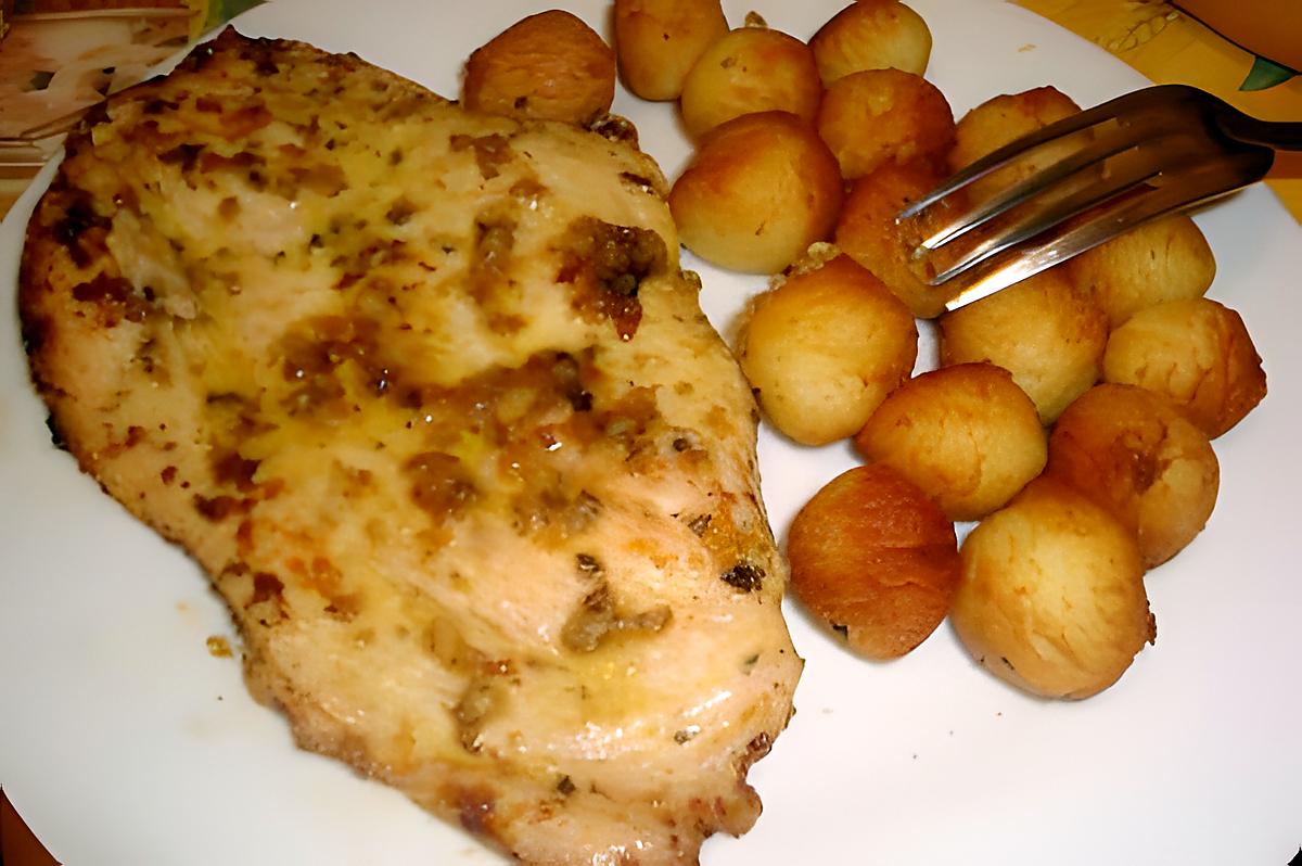 recette Escalope de dinde (  mariner sauce grec)