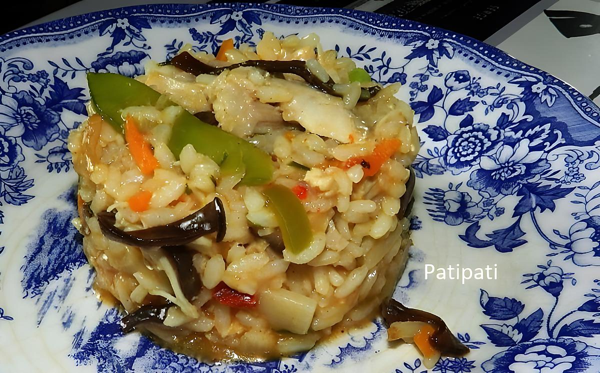 recette Risotto aux poulet et légumes asiatique