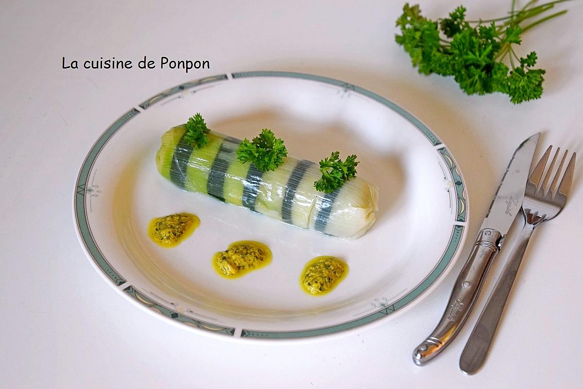 recette Poireau vinaigrette revisité en cannelloni