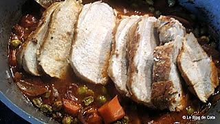 recette Rôti de porc aux legumes et vinaigre balsamique
