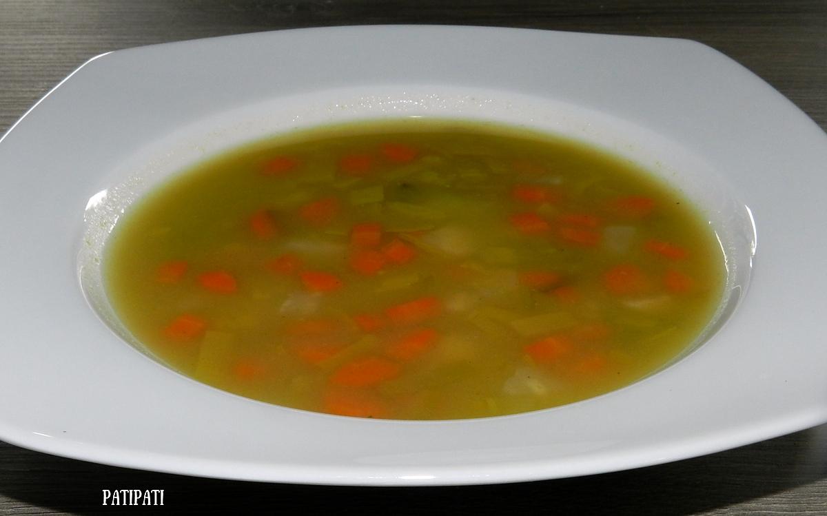 recette Potage simple aux poireaux-carottes et céleri rave