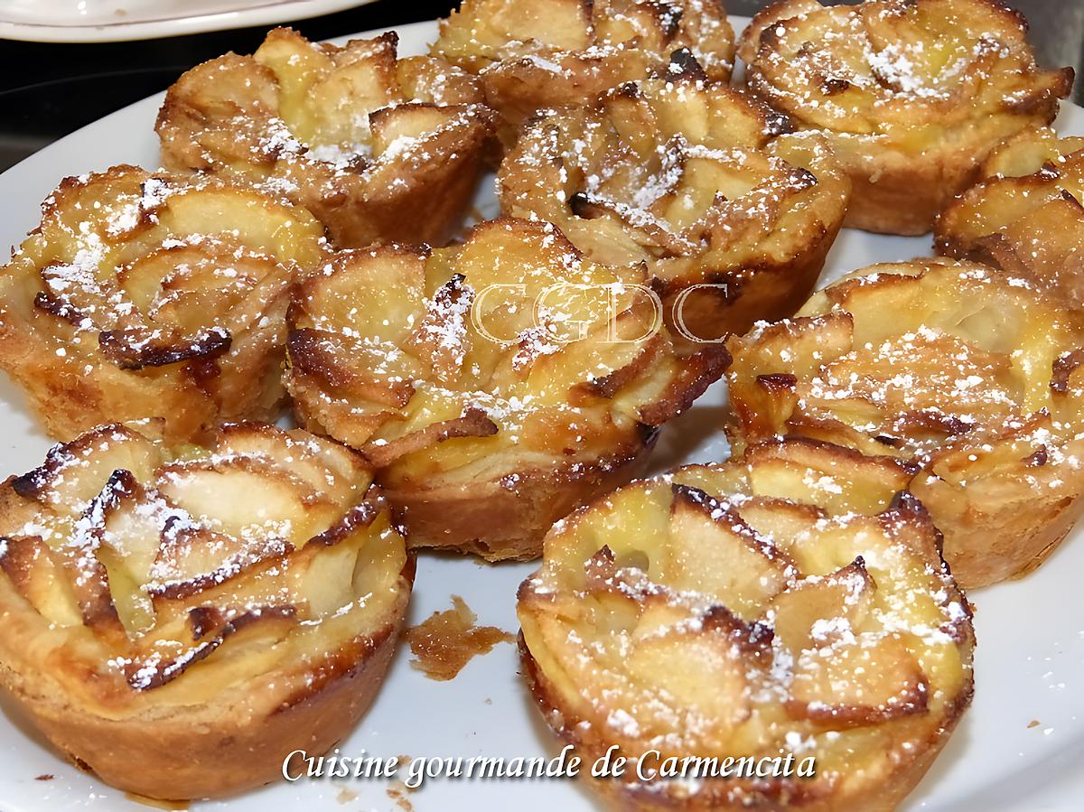 recette Tartelettes aux pommes et crème pâtissière au rhum