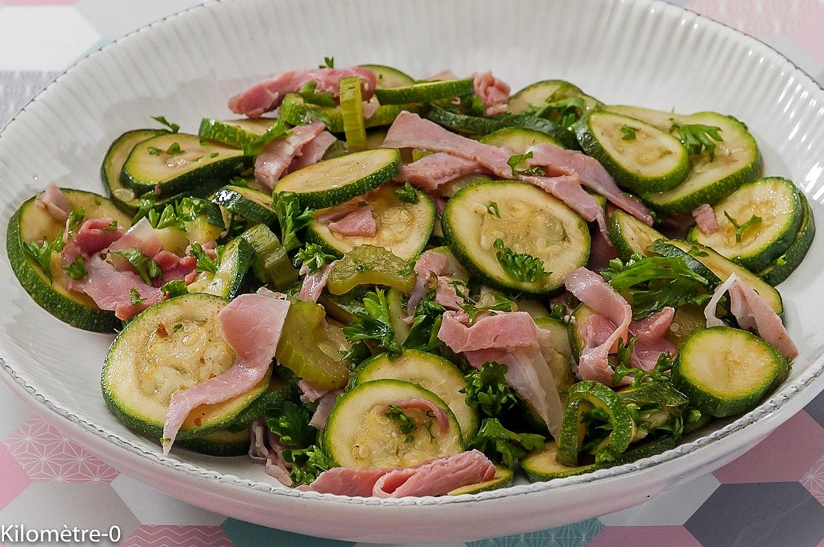 recette Salade de courgettes, jambon et céleri