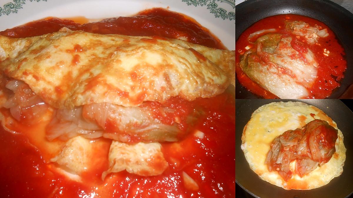 recette ENDIVES VAPEUR A LA SAUCE TOMATE EN OMELETTE