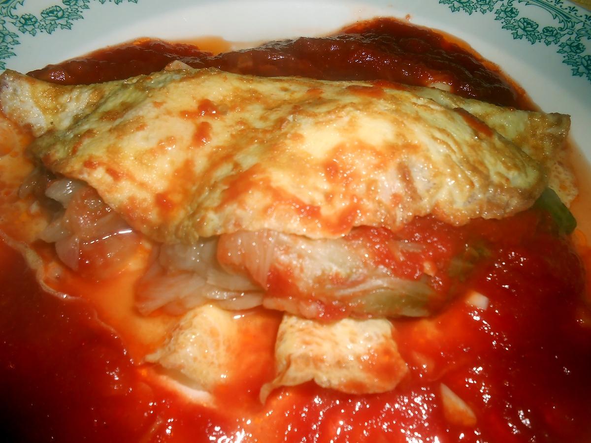 recette ENDIVES VAPEUR A LA SAUCE TOMATE EN OMELETTE