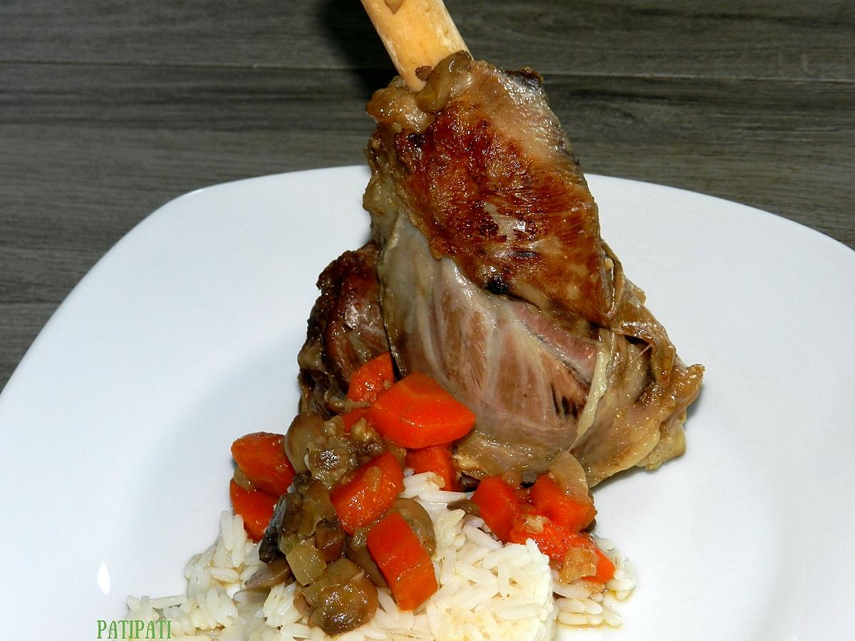 recette Souris d'agneau aux carottes et champignons