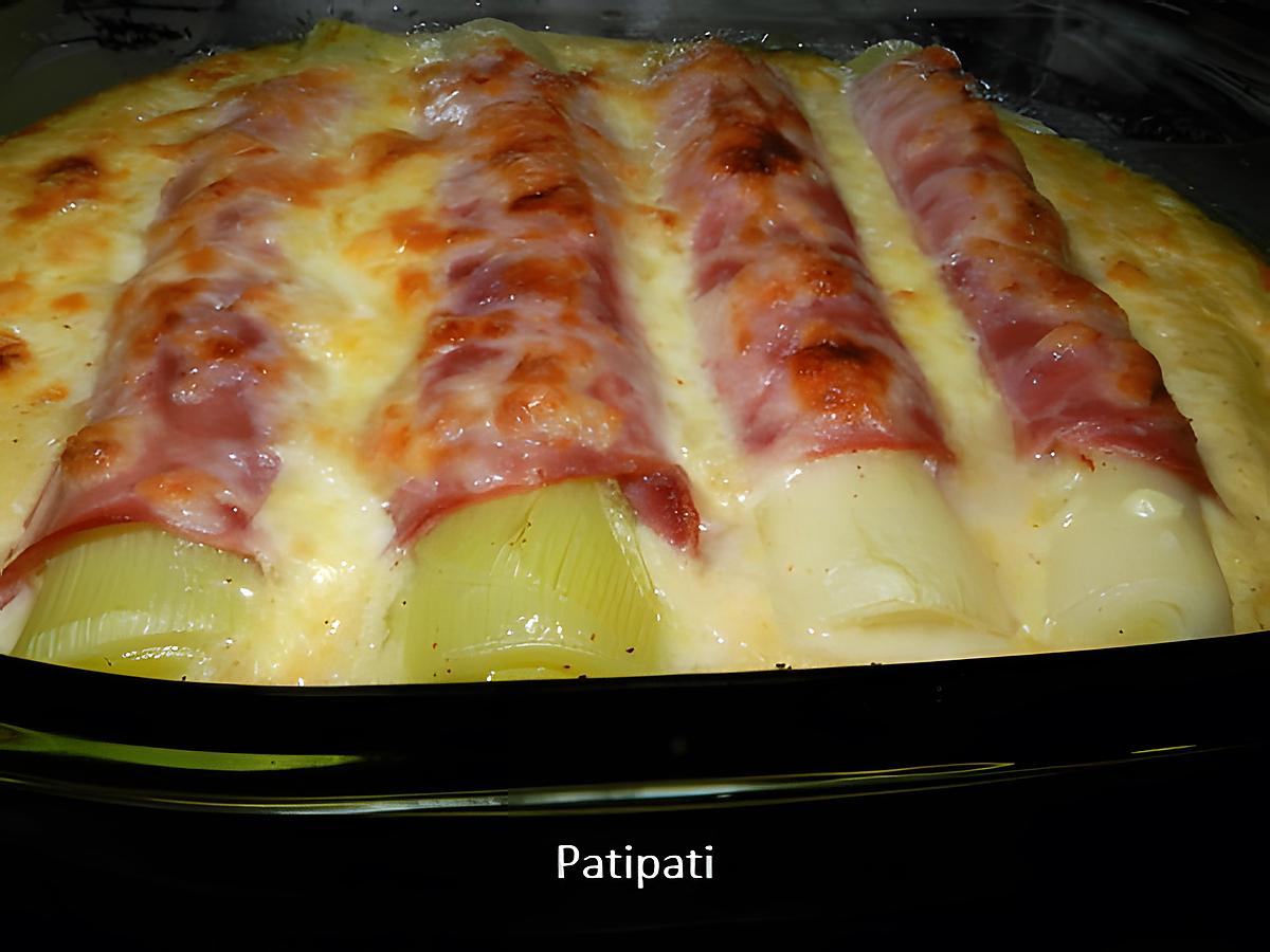 recette Roulades de poireaux gratinés à la mozzarella-gruyère