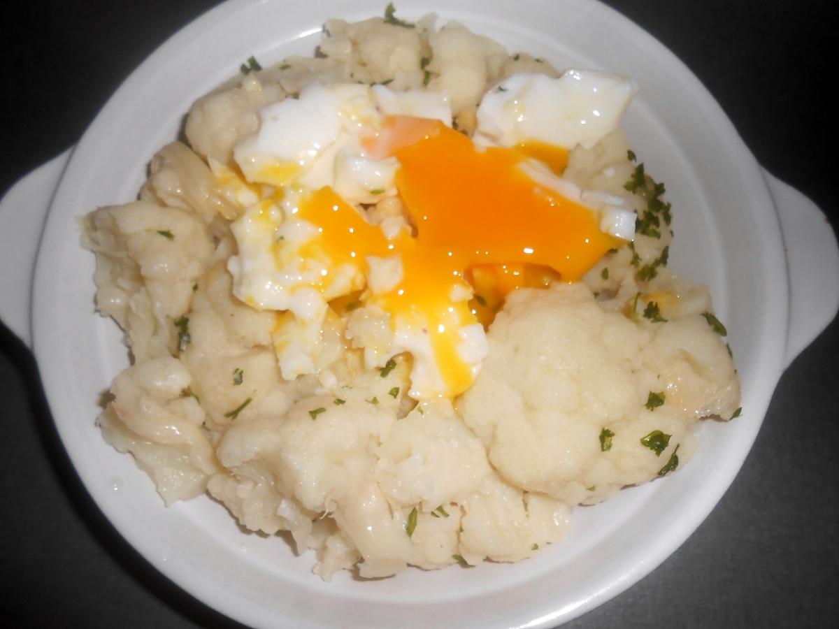 recette CHOU FLEUR A L'OEUF GRATINE