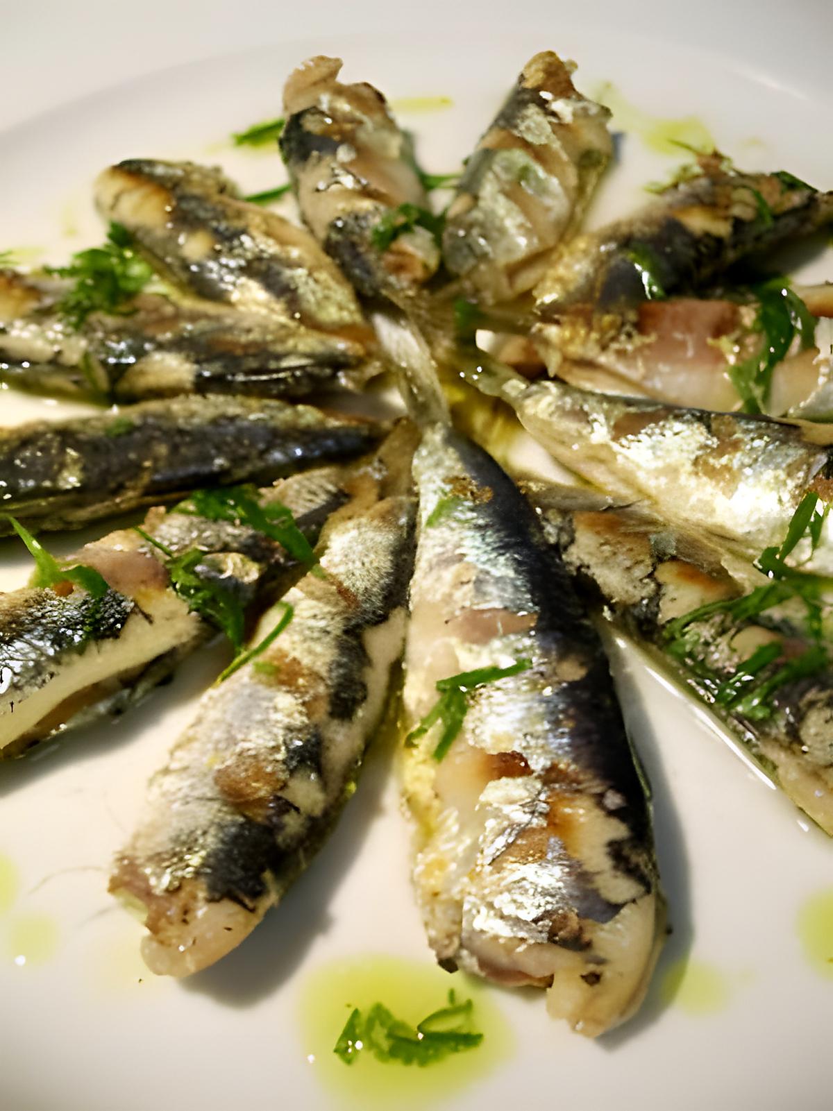 recette Sardines grillées, vinaigrette citron coriandre...