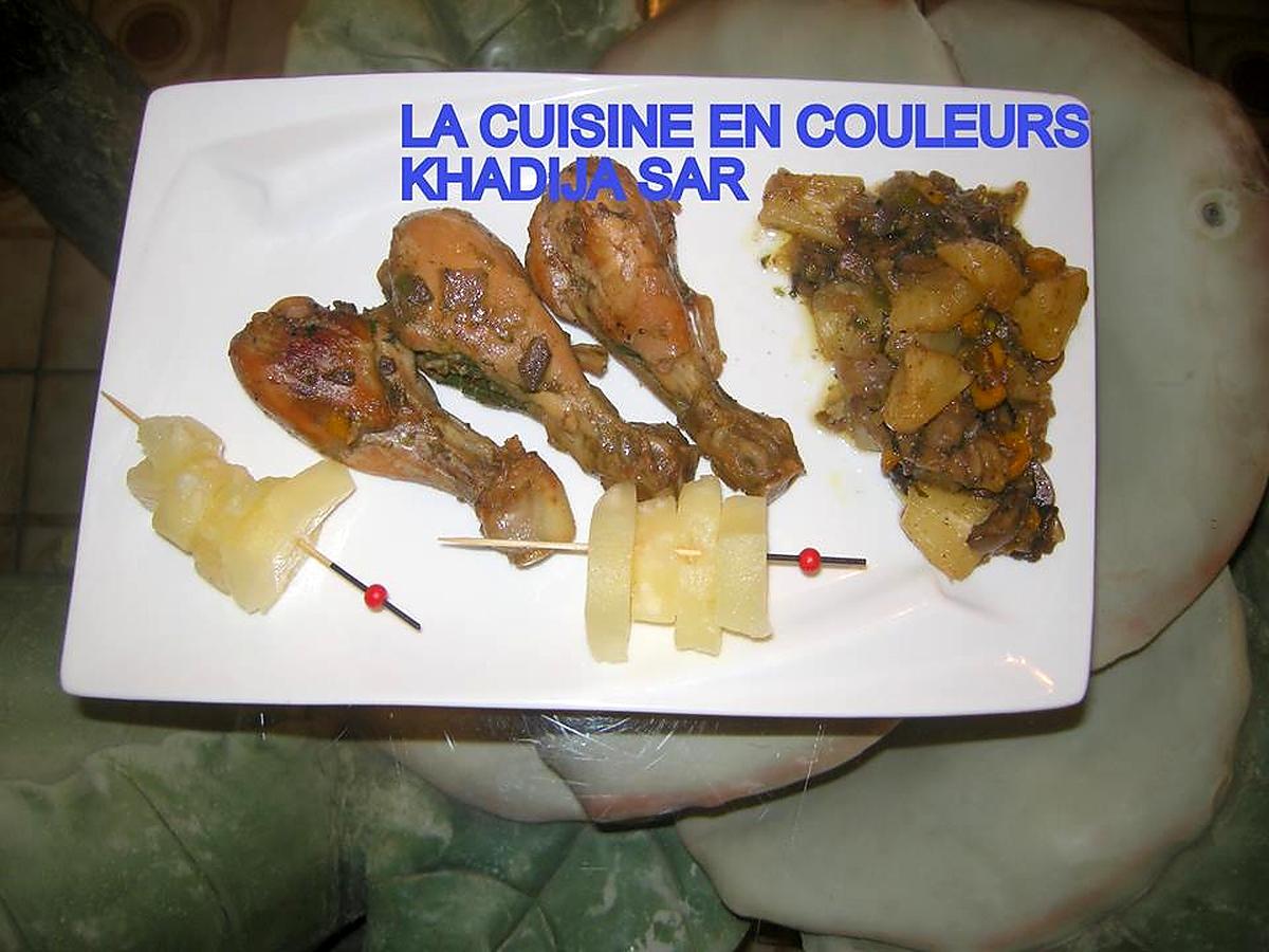 recette Poulet à l'ananas et aux champignons