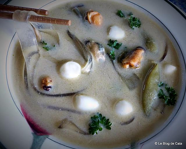 recette Soupe curry laksa aux fruits de mer